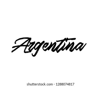 Typography calligraphy word art text design vector of country name for Argentina