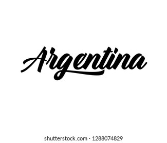 Typography calligraphy word art text design vector of country name for Argentina