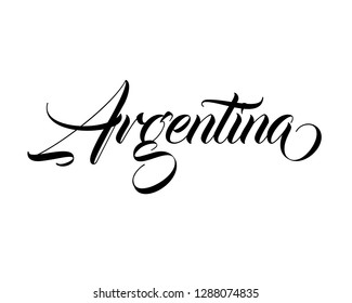 Typography calligraphy word art text design vector of country name for Argentina