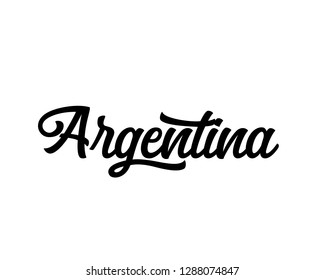 Typography calligraphy word art text design vector of country name for Argentina