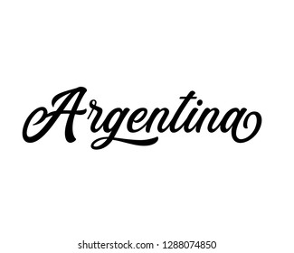 Typography calligraphy word art text design vector of country name for Argentina