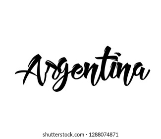 Typography calligraphy word art text design vector of country name for Argentina