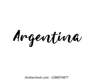 Typography calligraphy word art text design vector of country name for Argentina