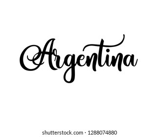 Typography calligraphy word art text design vector of country name for Argentina