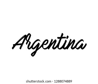Typography calligraphy word art text design vector of country name for Argentina