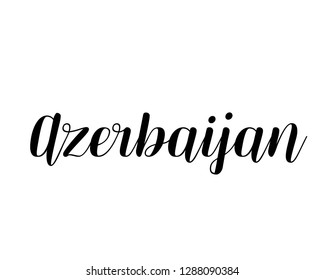 Typography calligraphy word art text design graphic vector of country name for Azerbaijan