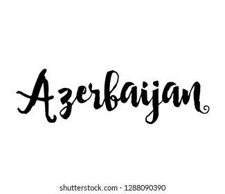 Typography calligraphy word art text design graphic vector of country name for Azerbaijan