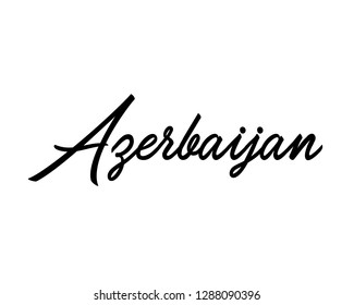 Typography calligraphy word art text design graphic vector of country name for Azerbaijan
