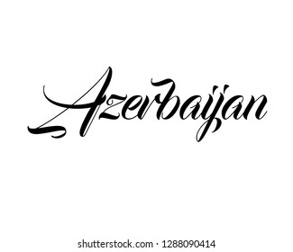 Typography calligraphy word art text design graphic vector of country name for Azerbaijan