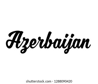Typography calligraphy word art text design graphic vector of country name for Azerbaijan