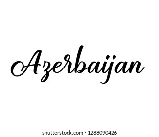 Typography calligraphy word art text design graphic vector of country name for Azerbaijan