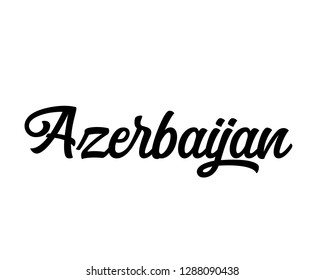 Typography calligraphy word art text design graphic vector of country name for Azerbaijan