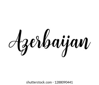 Typography calligraphy word art text design graphic vector of country name for Azerbaijan