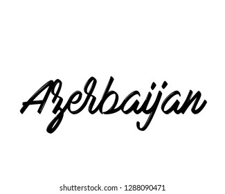 Typography calligraphy word art text design graphic vector of country name for Azerbaijan
