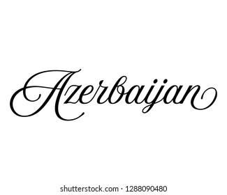 Typography calligraphy word art text design graphic vector of country name for Azerbaijan