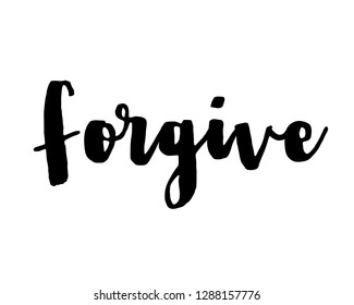 Typography calligraphy word art text design vector for forgive
