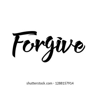 Typography calligraphy word art text design vector for forgive