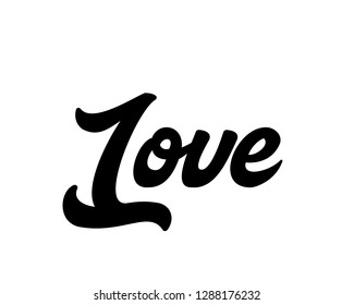 Typography calligraphy word art text graphic vector for love
