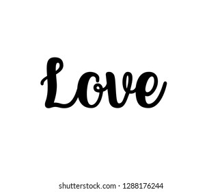 Typography calligraphy word art text graphic vector for love