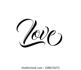 Typography calligraphy word art text graphic vector for love
