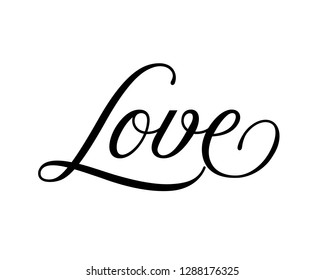 Typography calligraphy word art text graphic vector for love