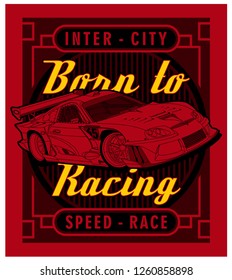 typography car graphic,vector design illustration