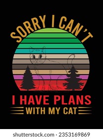 Typography Cat T-Shirt Design Vector