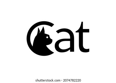 Typography of Cat with unique on 'C' letter ready to use.