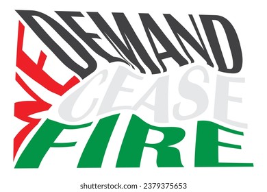 Typography of cease fire in palestine.