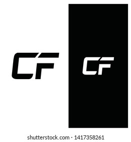 Typography CF techno lettering logo icon, unique concept for your company, - Vector