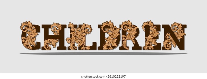 typography CHILDREN word art illustration