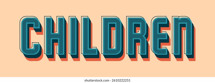 typography CHILDREN word art illustration