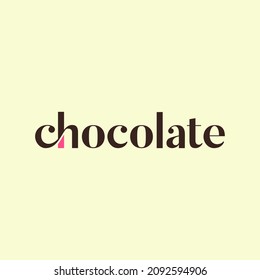 
Typography of chocolate with unique on 'ch' letter ready to use.