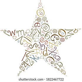 tipografía círculo mosaico patrón de letra xmSE Navidad