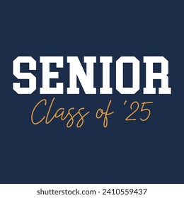 Typography Class of 2024 for greeting, invitation card. Text for graduation design, congratulation event, T-shirt, party, high school or college graduate.