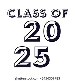 Typography Class of 2024 for greeting, invitation card. Text for graduation design, congratulation event, T-shirt, party, high school or college graduate.