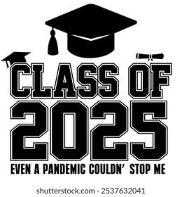 Typography Class of 2024 for greeting, invitation card. Text for graduation design, congratulation event, T-shirt, party, high school or college graduate.