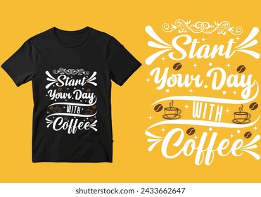 Typography coffee t shirt design eps file.
