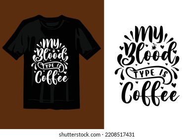 typography coffee t-shirt design arts,