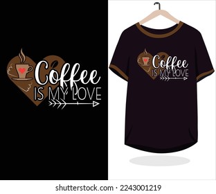 
Typography coffee t-shirt design idea