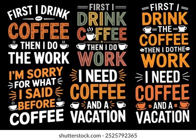 Typografie Kaffee T-Shirt Design, Kaffee tee