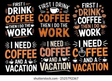 Typography Coffee T-Shirt Design, Coffee tee