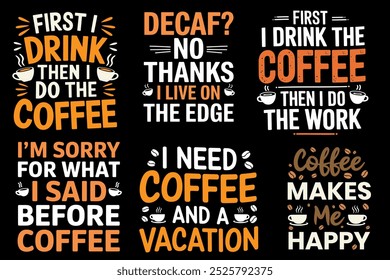 Typography Coffee T-Shirt Design, Coffee tee