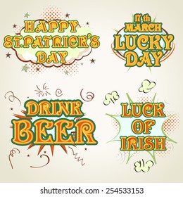 Typography collection for St. Patrick's Day celebrations. 