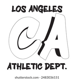 typography college varsity los angeles california state slogan print for graphic tee t shirt or sweatshirt - Vector