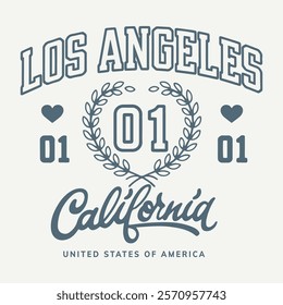 typography college varsity, Vintage college style typography California, Los Angeles City slogan print - Retro varsity text for graphic tee t shirt or sweatshirt hoodie.  t shirt prints.