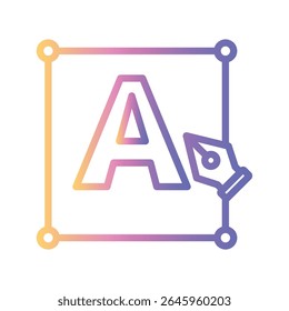 Typography Color gradient illustration vector icon which can easily modify or edit 