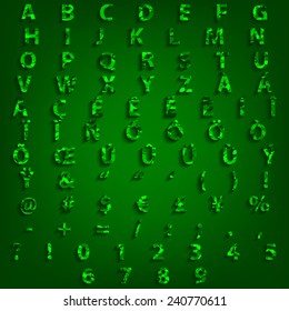 Typography Complete Alphabet Set Triangle Vector Design