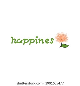 Typography Components Design, Happines, for Commercial Use