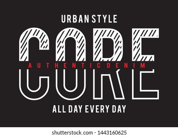typography core for print t shirt 